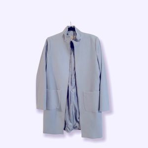 WOMEN Light Blue Wool Coat w/ Zip Front